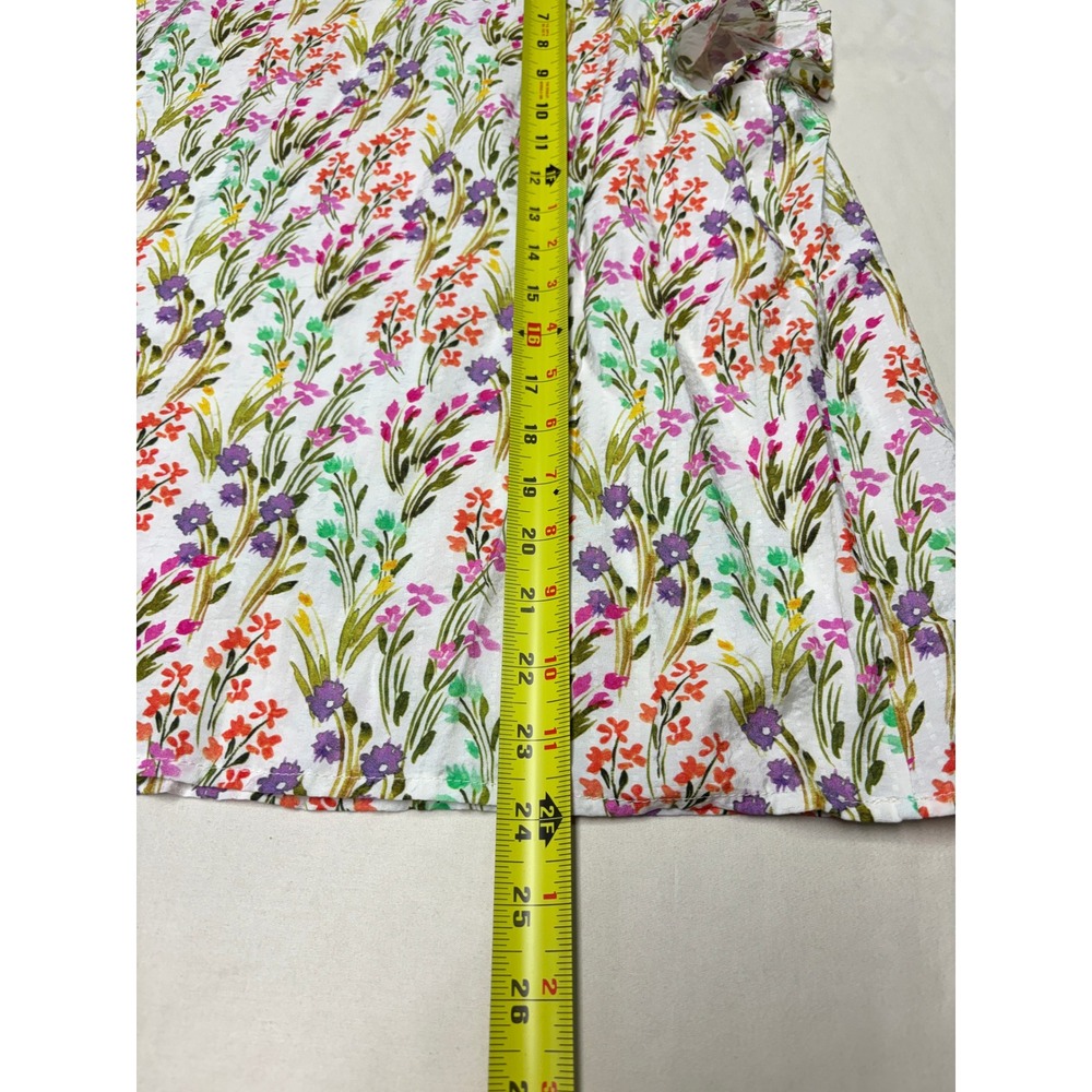 NWT THML Flutter Floral Top Wildflower Print Flutter Sleeve Blouse Large - Picture 7 of 8